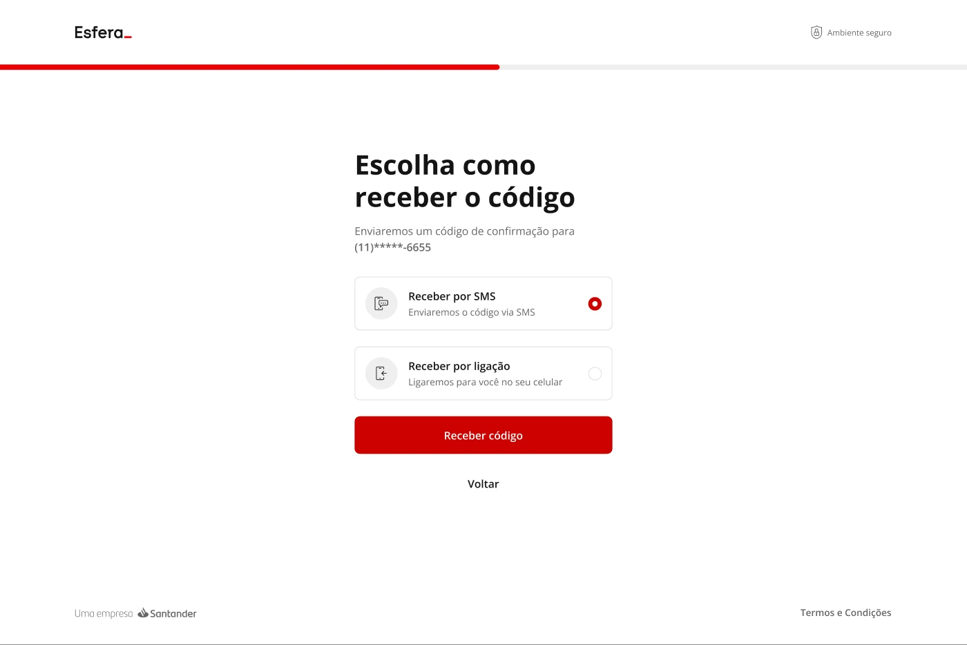 Esfera onboarding, Get code, at desktop width